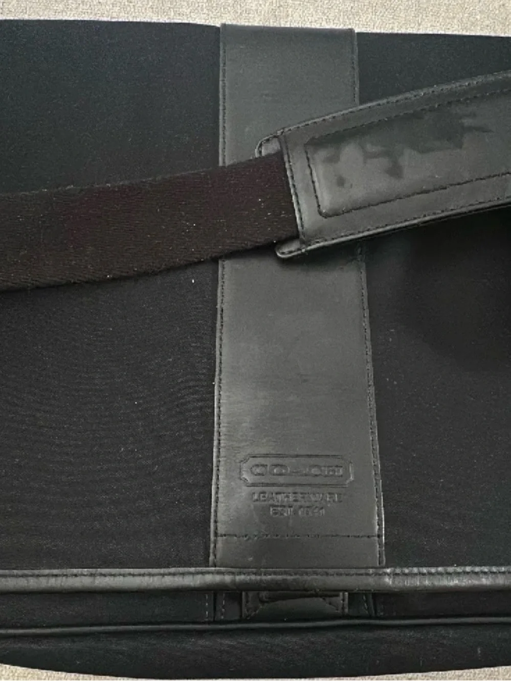 Coach Black Canvas and Leather Crossbody Messenger